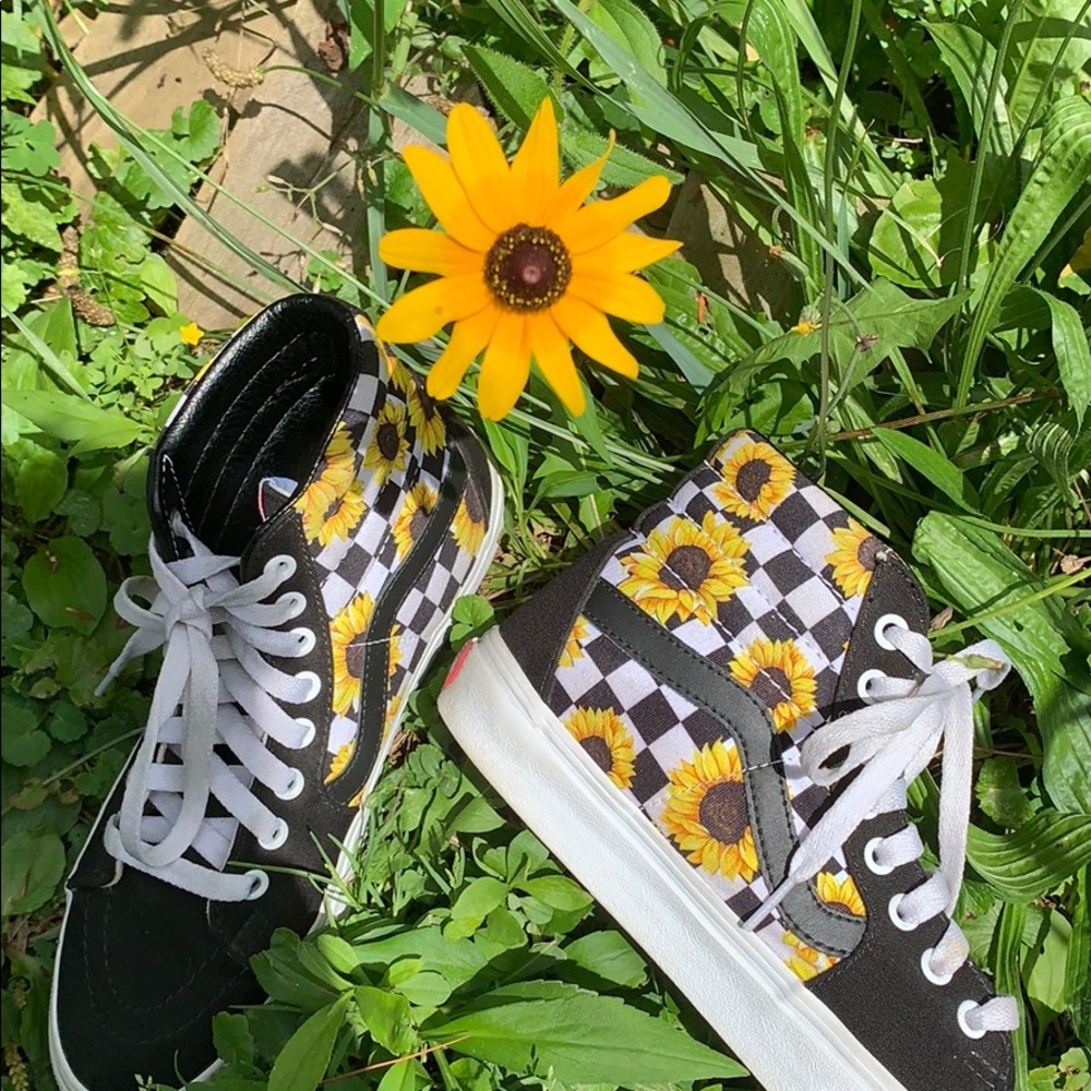 Yellow Sunflower Shoe Vans